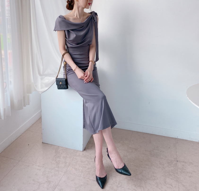 Scarf Asymmetric Sleeveless Blouse