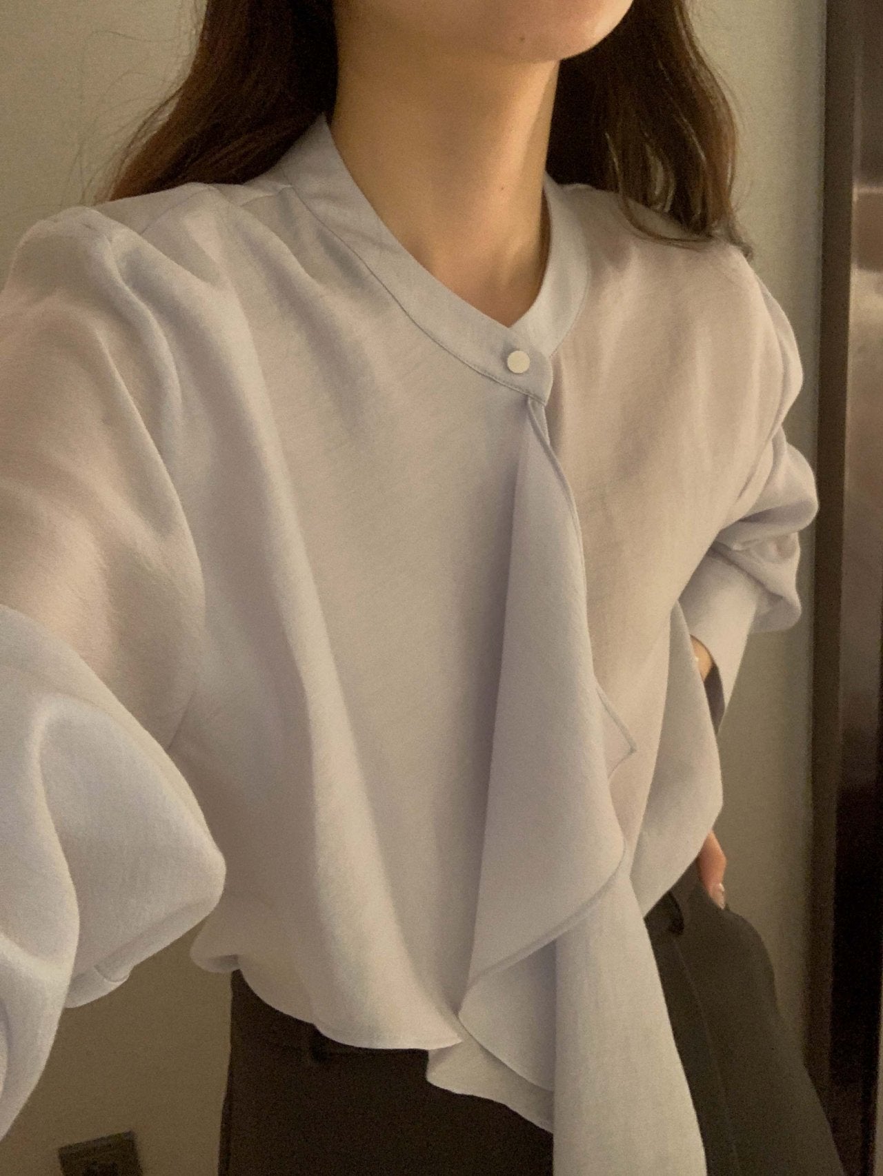 [Best Seller] Asymmetric Frill Blouse
