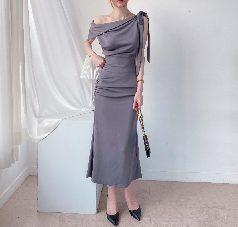 Scarf Asymmetric Sleeveless Blouse