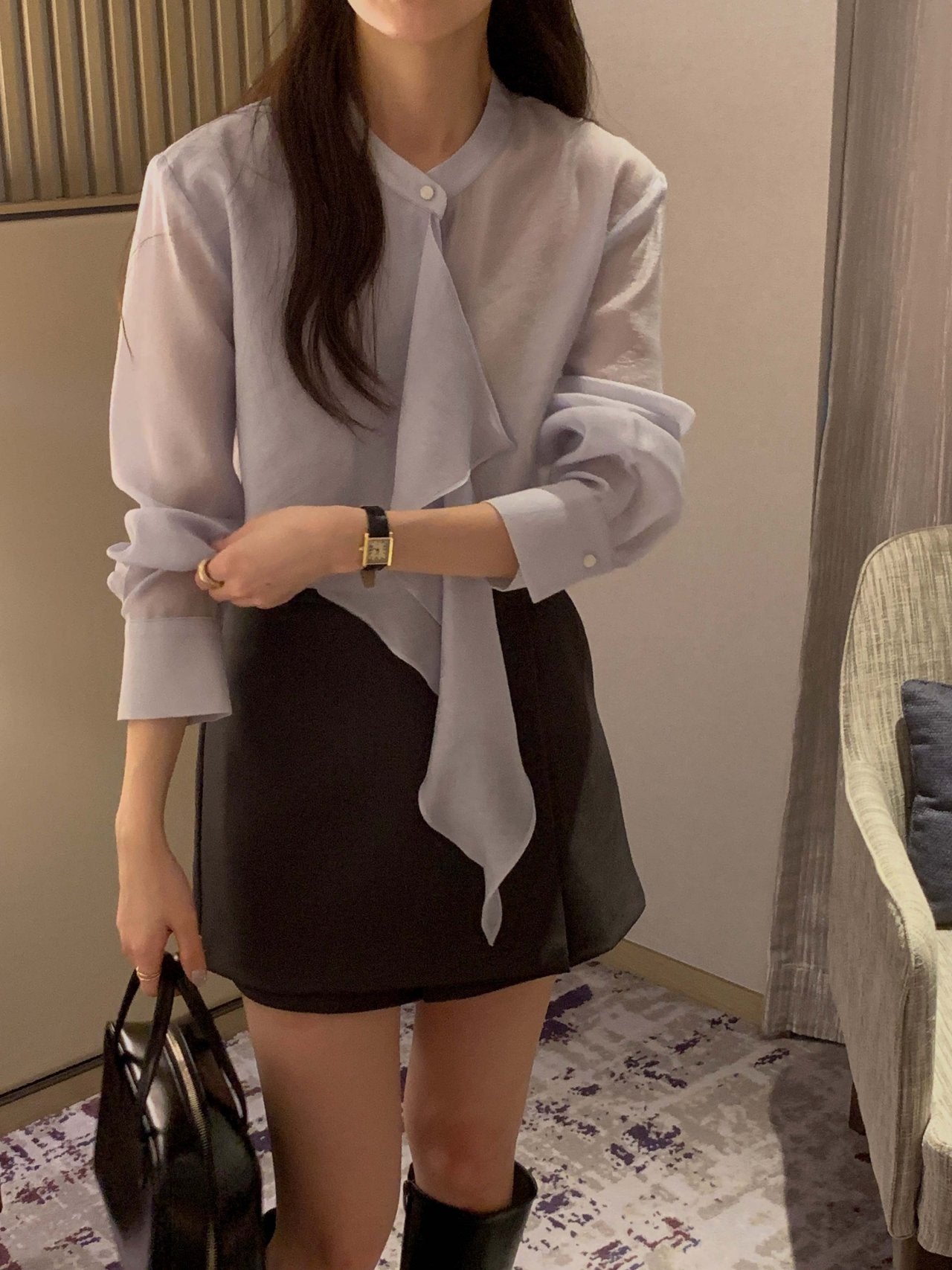 [Best Seller] Asymmetric Frill Blouse