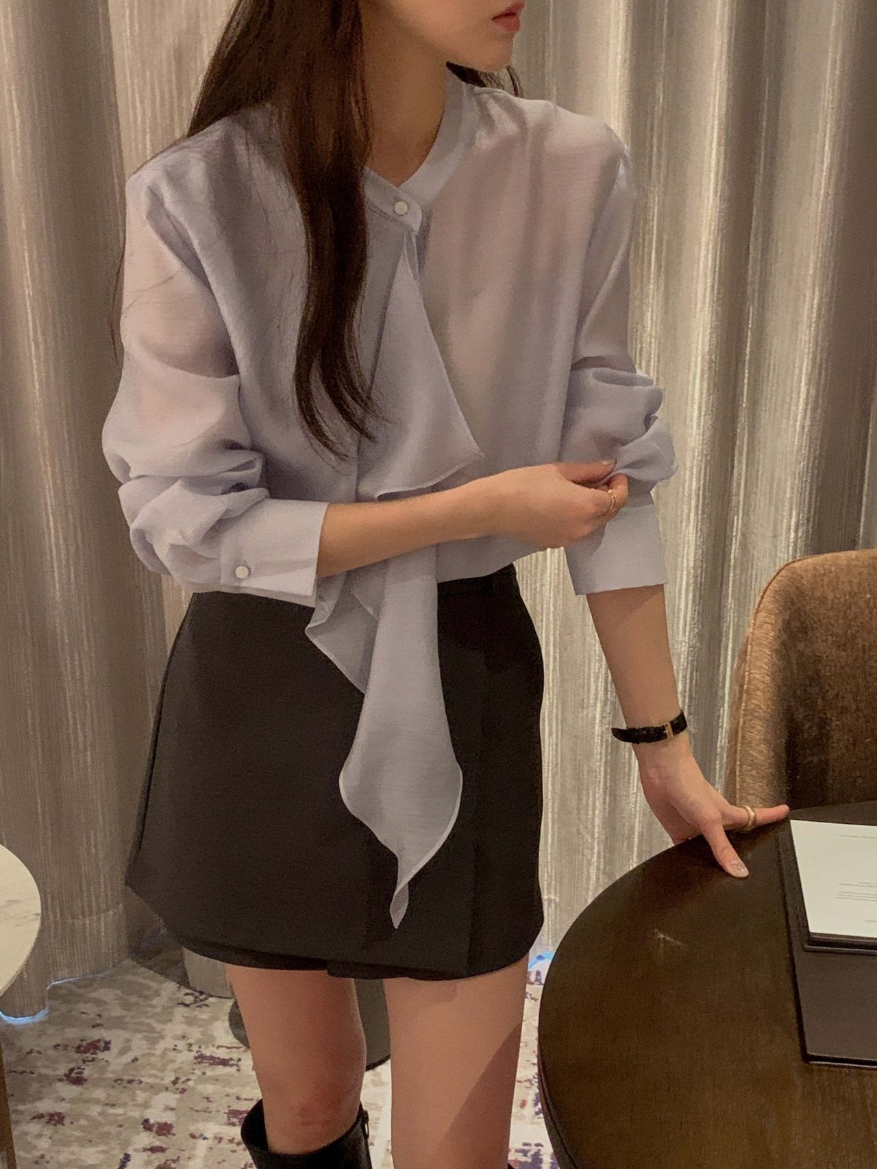 [Best Seller] Asymmetric Frill Blouse