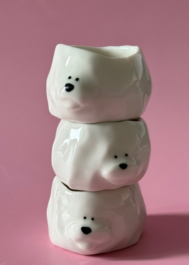 [Handmade Korean Ceramics] Bichon Frise Soju Cup