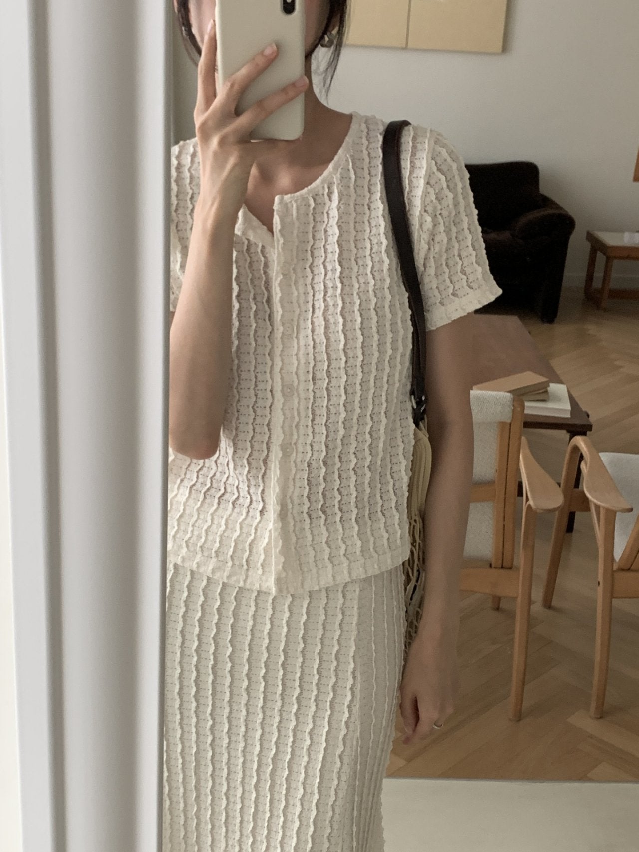 Wave Mermaid Cardigan & Skirt Set