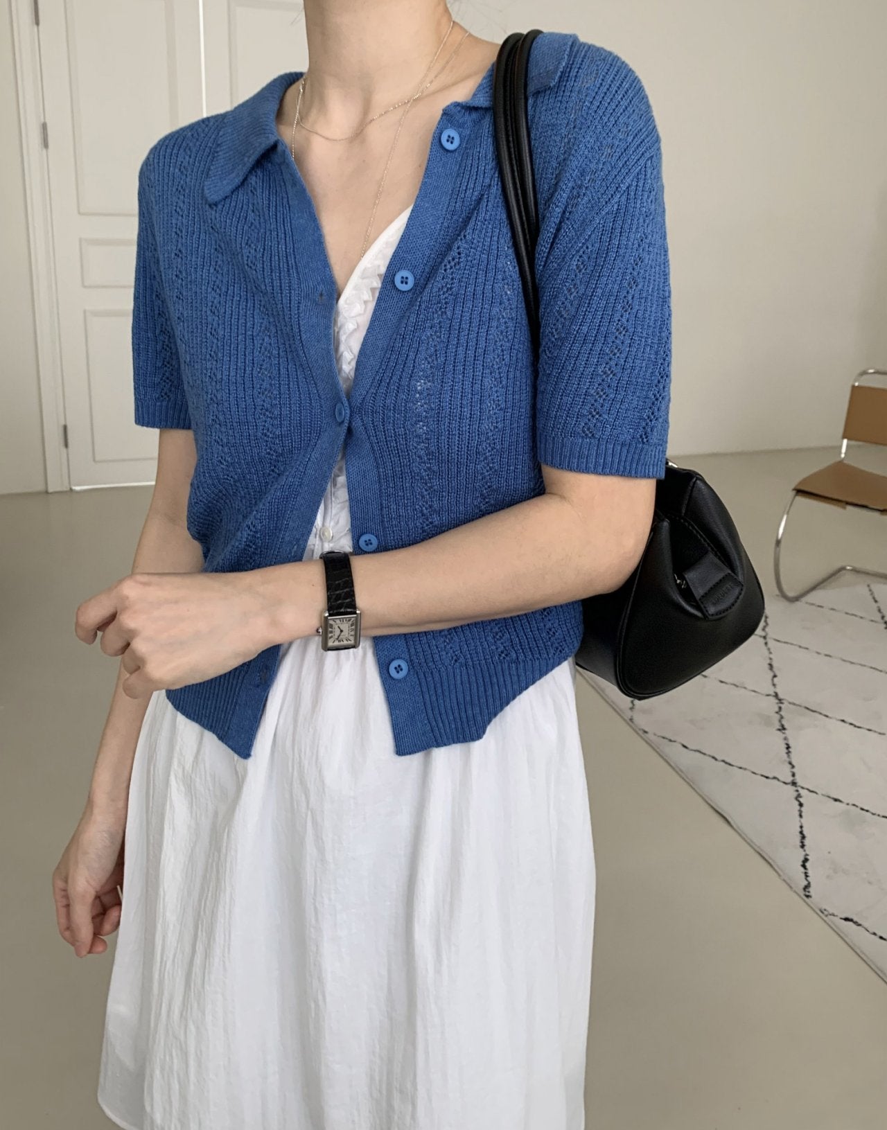 Summer Eyelet Knit Cardigan