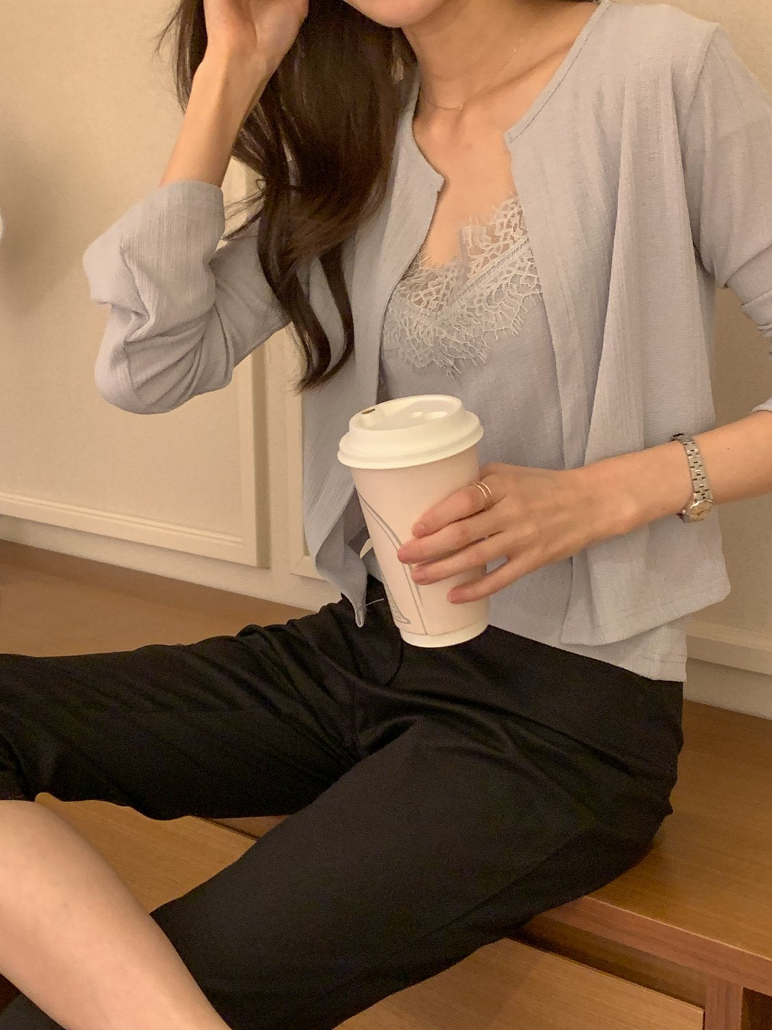 Poje Pleated Lace Set