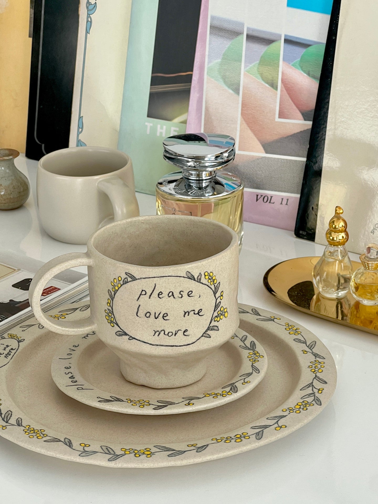 [Handmade Korean Ceramics] Love Me More Salad Plate