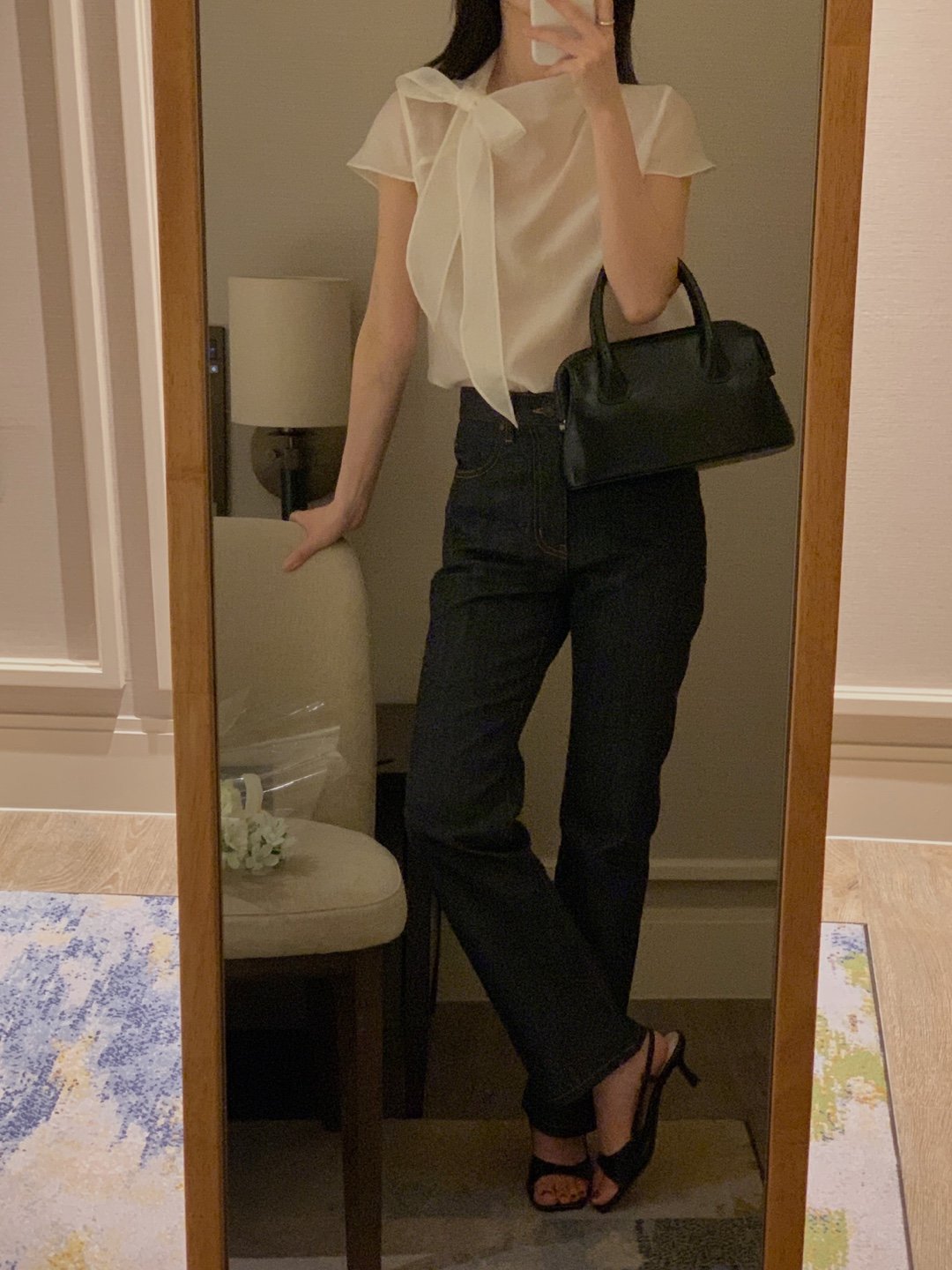 [Best Seller] Ribbon Mock-neck Blouse