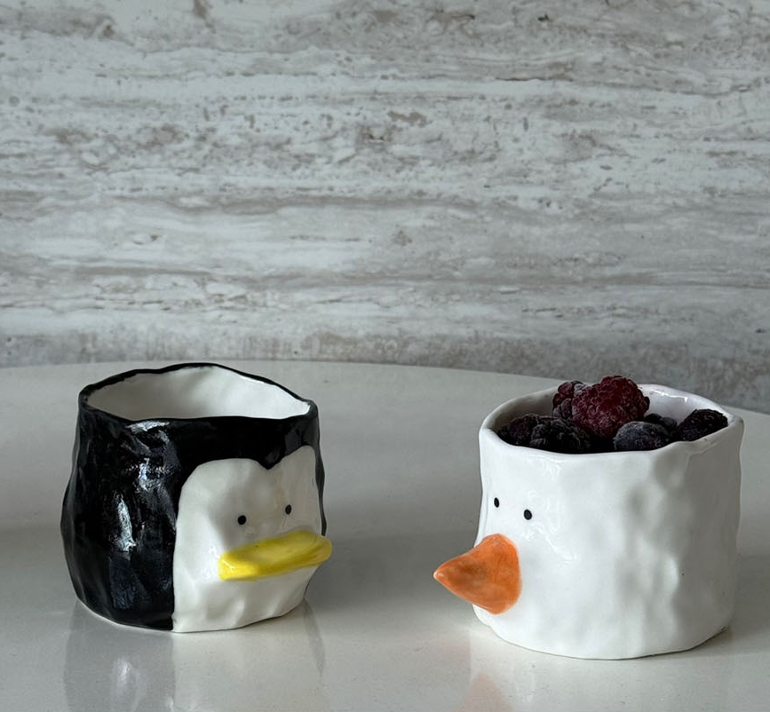 [Handmade Korean Ceramics] Animal Friends Yogurt Bowl