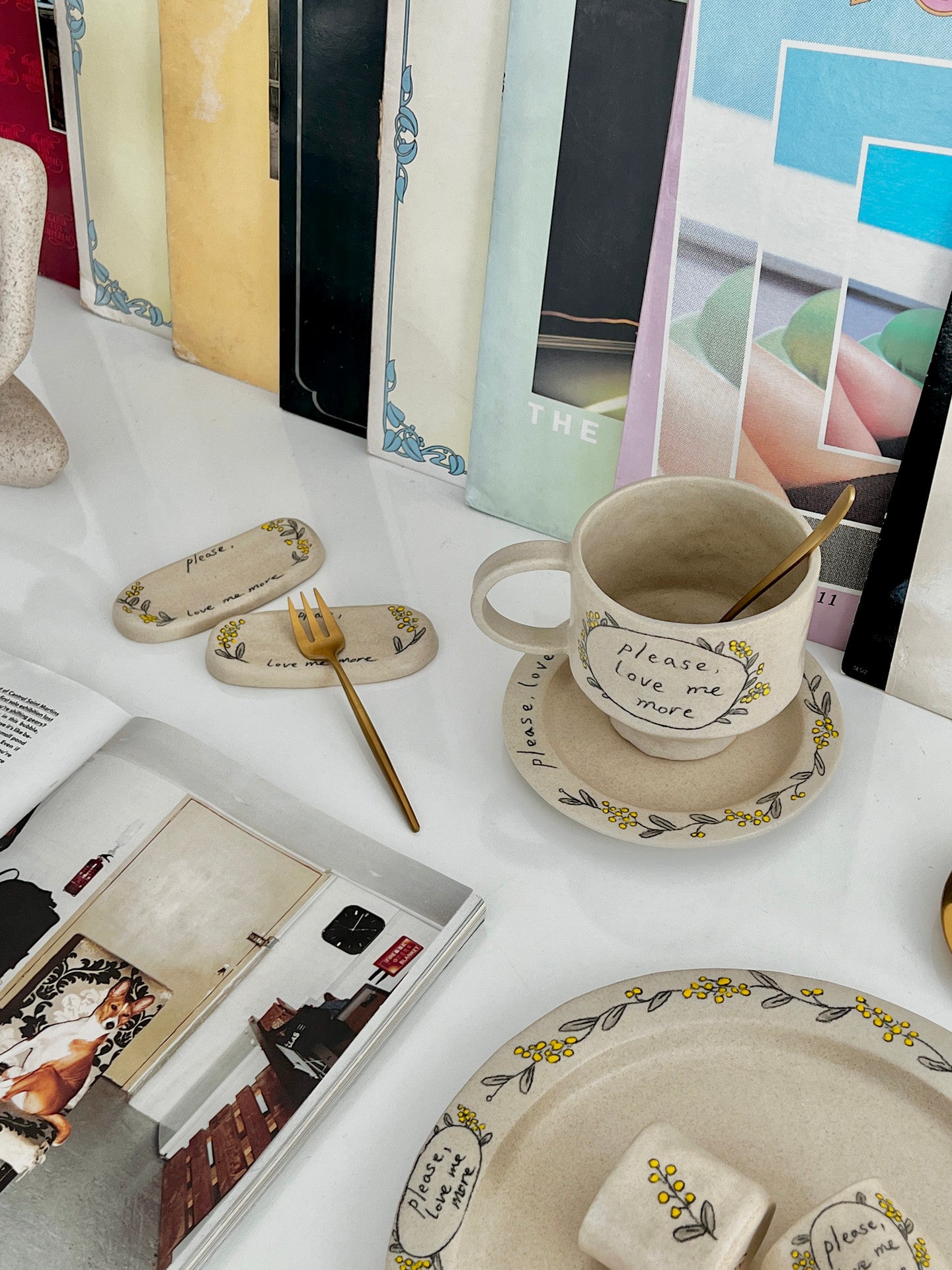 [Handmade Korean Ceramics] Love Me More Coffee Cup