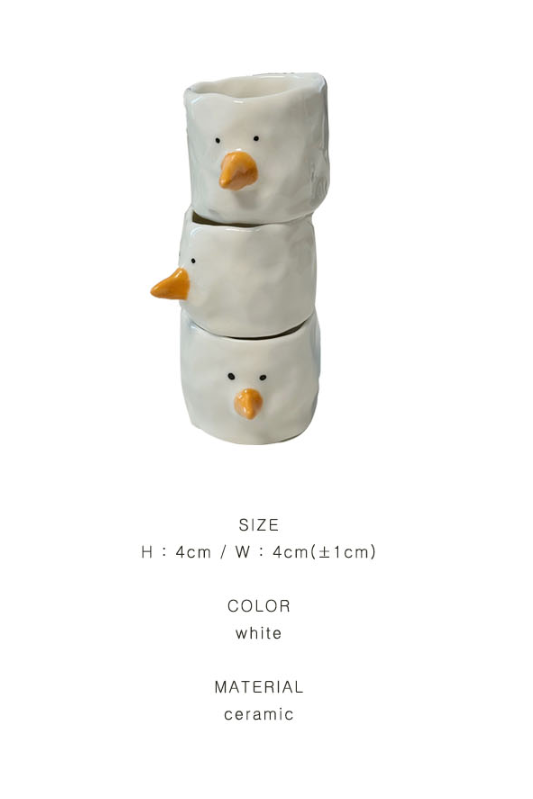 [Handmade Korean Ceramics] Snowman Soju Cup