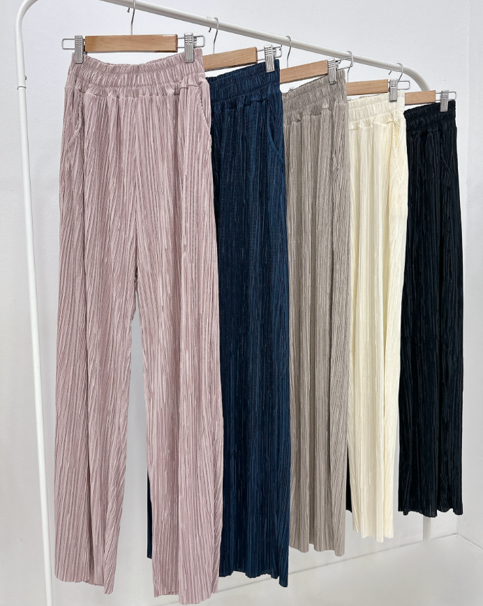 Pleated Off-Shoulder Cap Sleeve Top & Wide Pants Set
