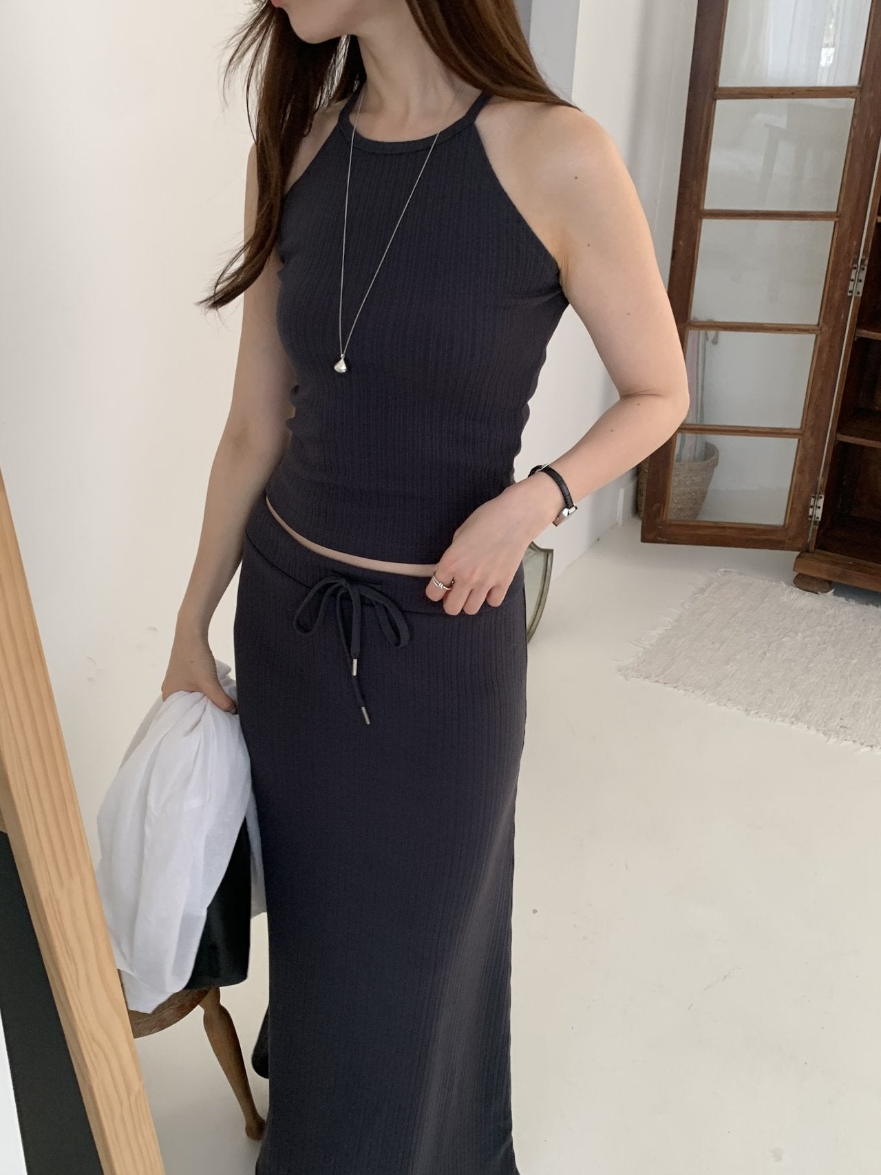 Halter-Neck & Long Skirt Set
