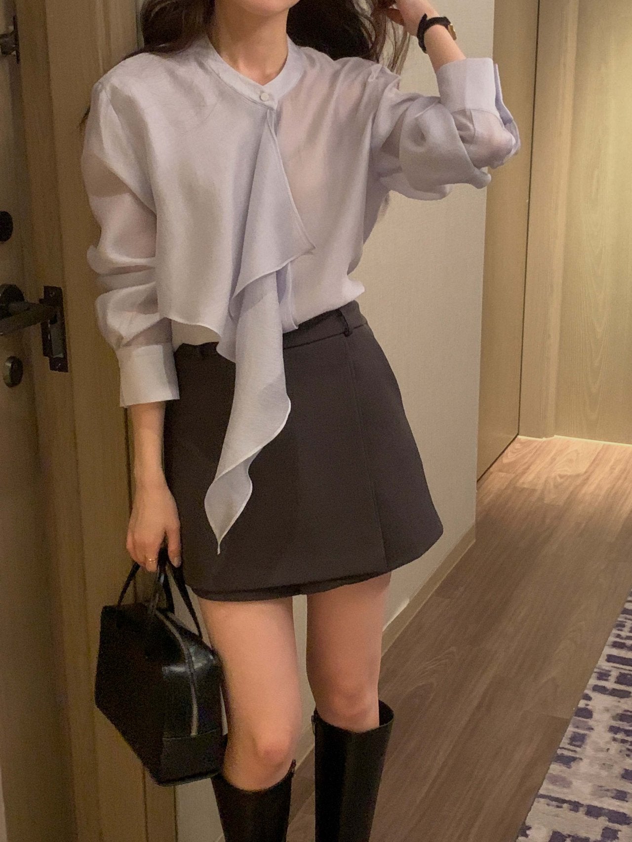 [Best Seller] Asymmetric Frill Blouse
