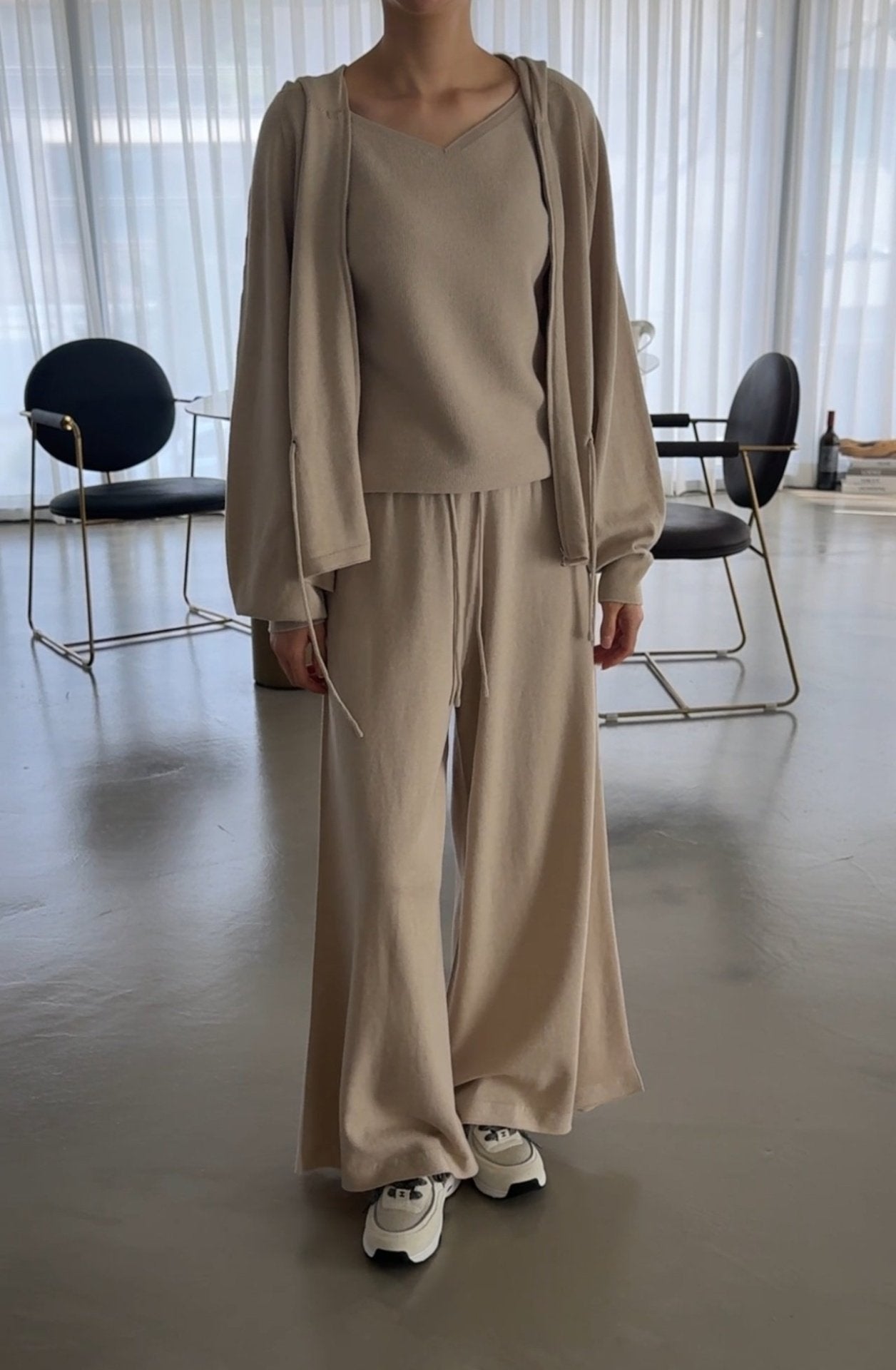 Premium Wool-Cotton Artisan Set-up - Pure Beige