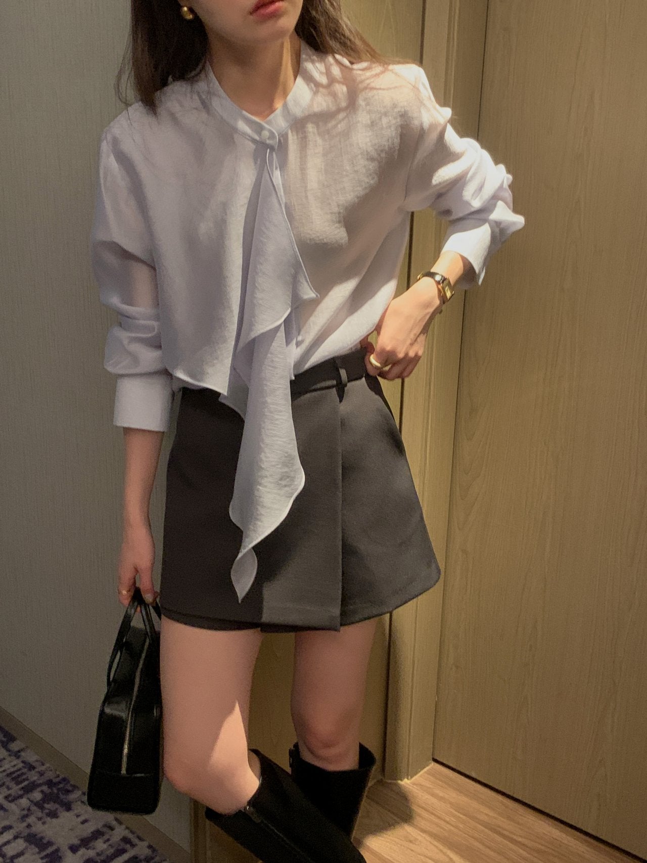 [Best Seller] Asymmetric Frill Blouse