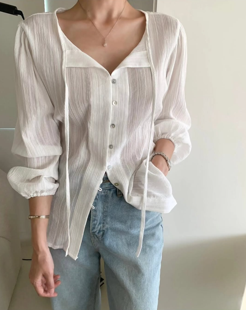Lucent Slit Blouse & Banded Skirt Setup Set
