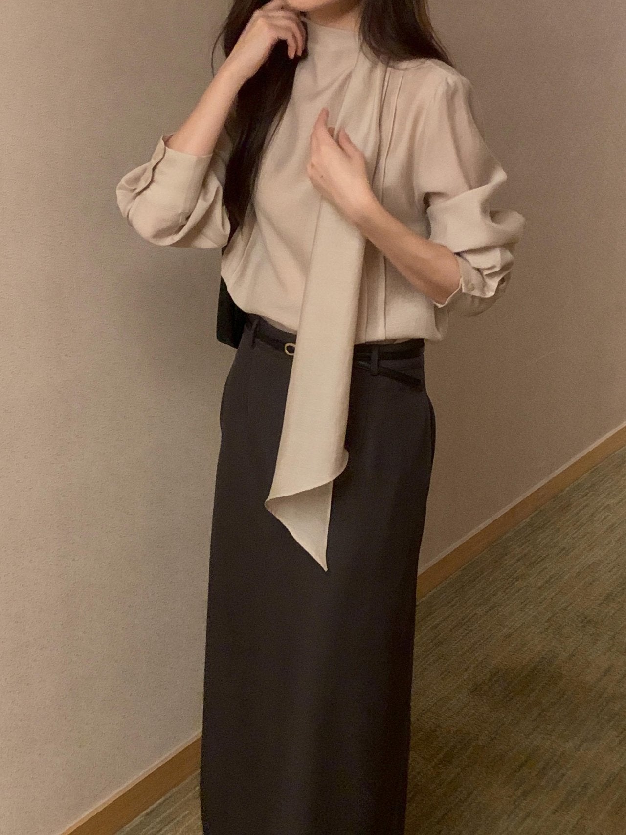 Scarf Detail Blouse - Warm Color Edition