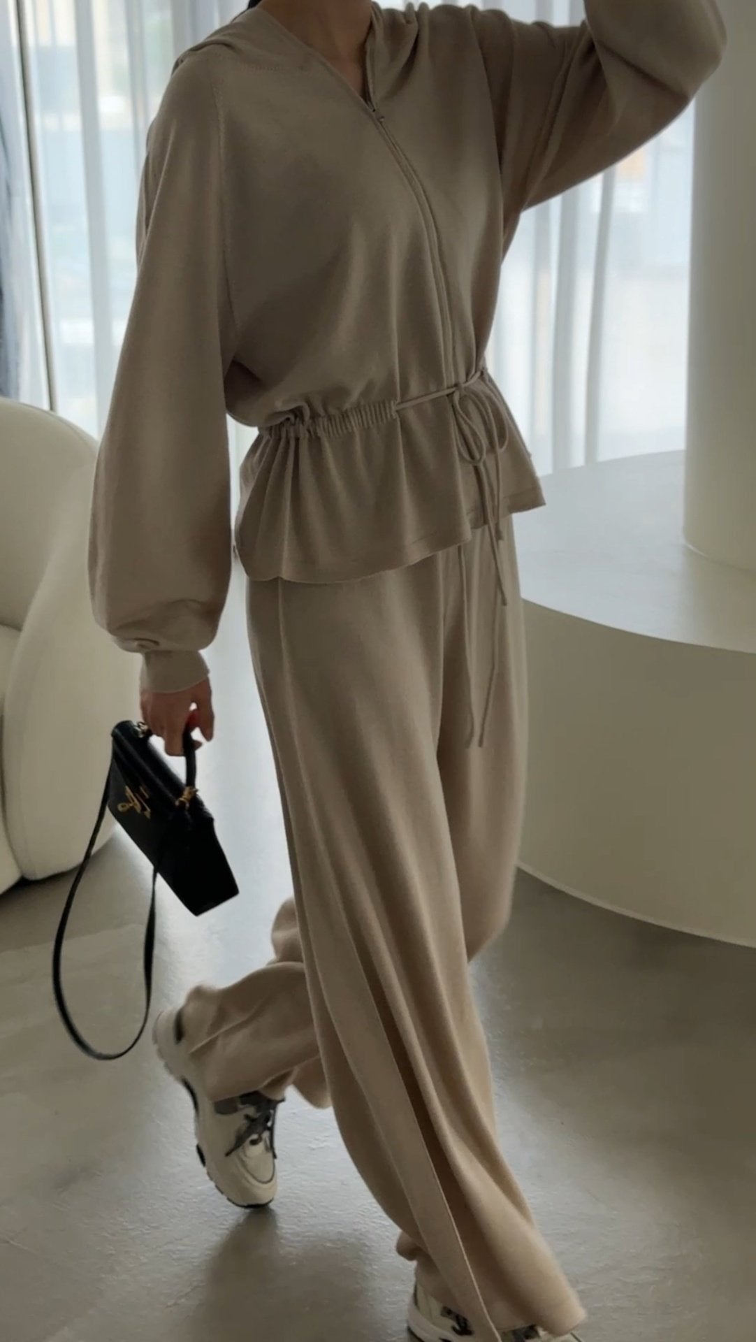 Premium Wool-Cotton Artisan Set-up - Pure Beige