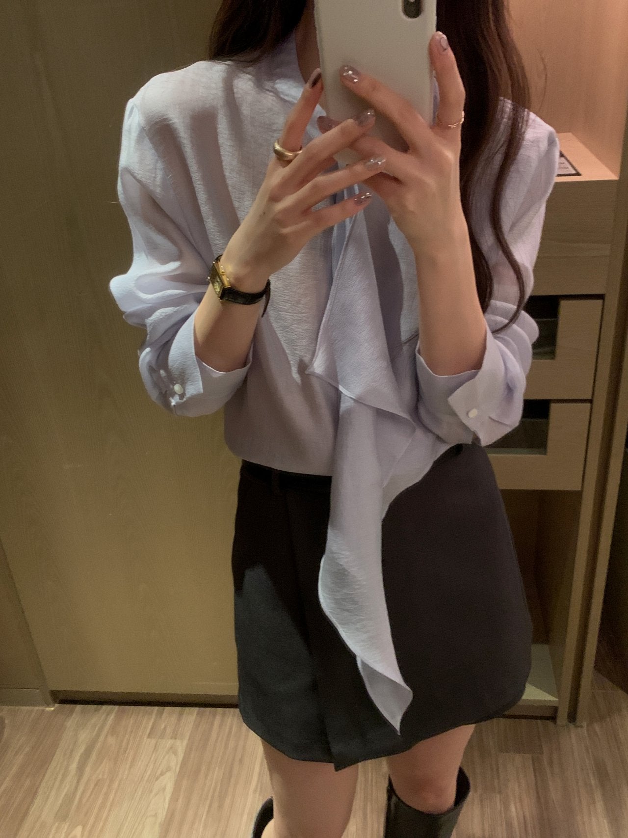 [Best Seller] Asymmetric Frill Blouse