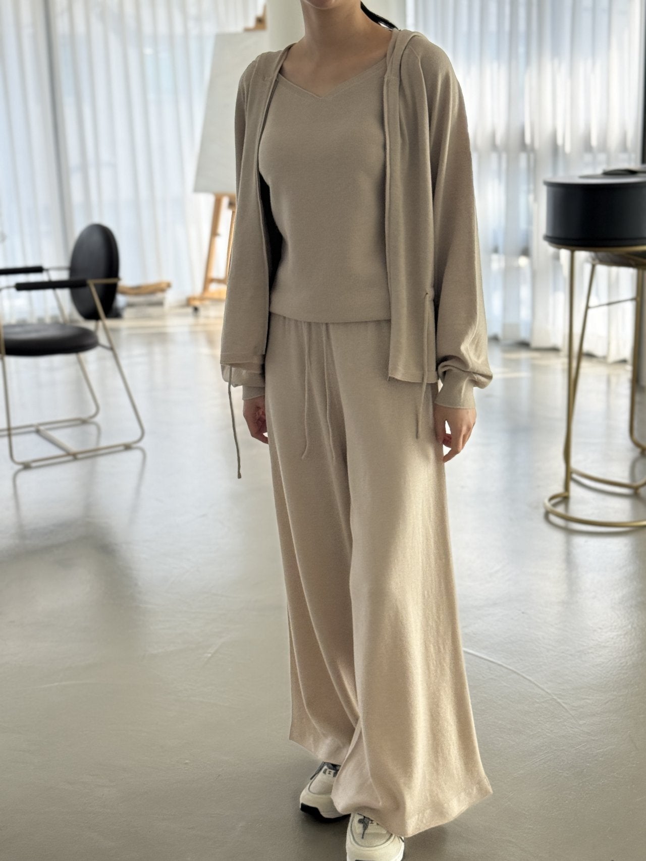 Premium Wool-Cotton Artisan Set-up - Pure Beige