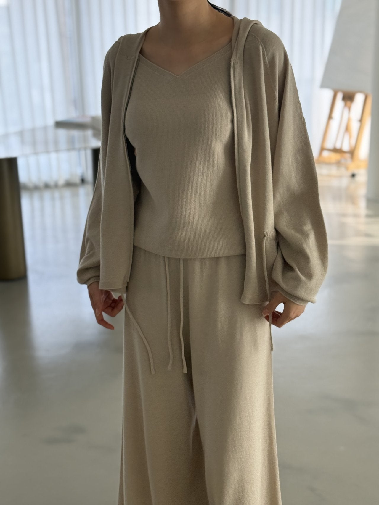 Premium Wool-Cotton Artisan Set-up - Pure Beige