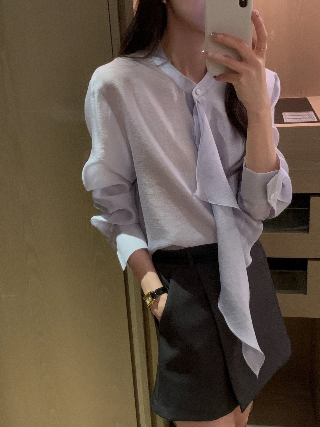 [Best Seller] Asymmetric Frill Blouse