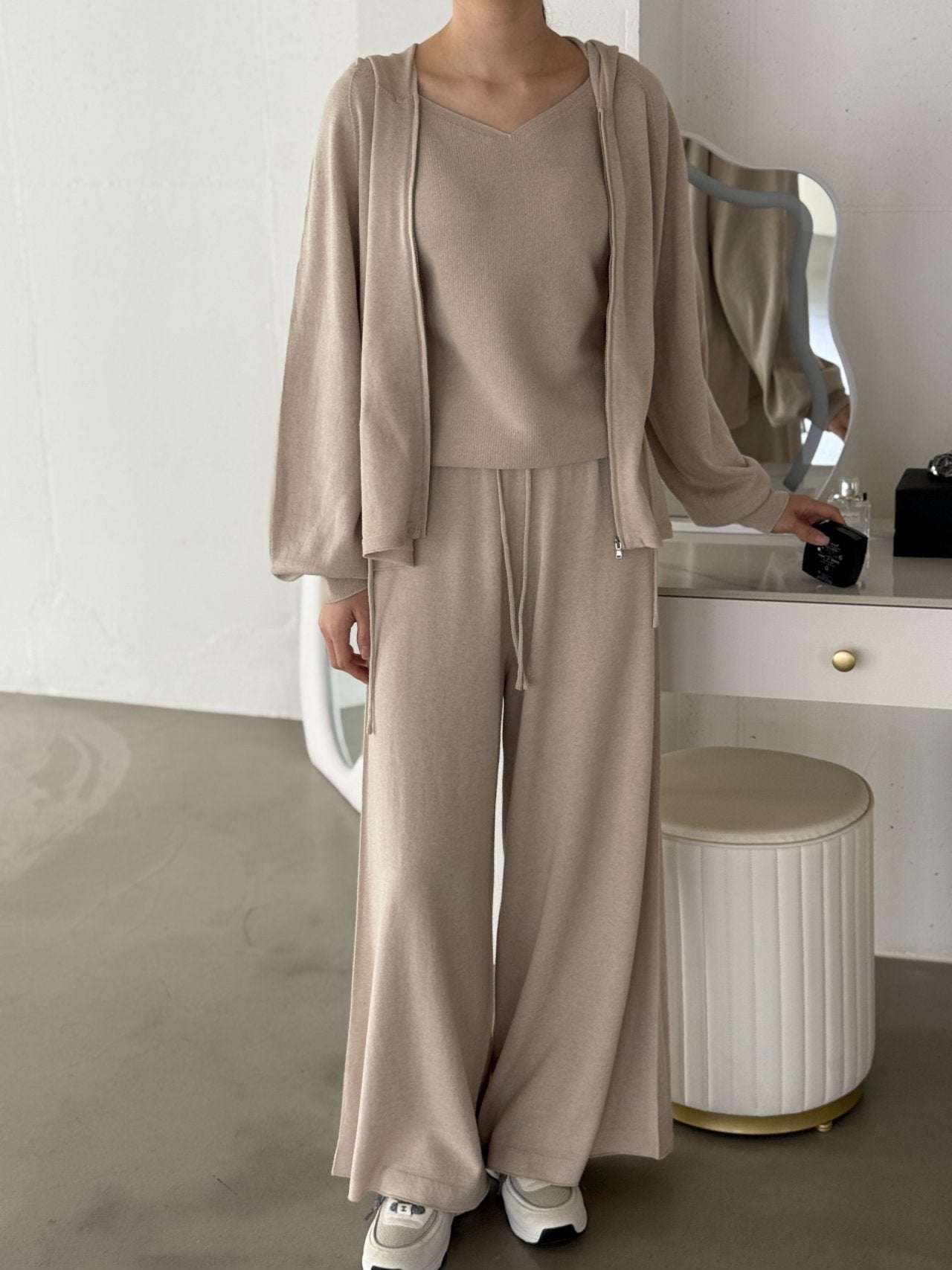 Premium Wool-Cotton Artisan Set-up - Pure Beige