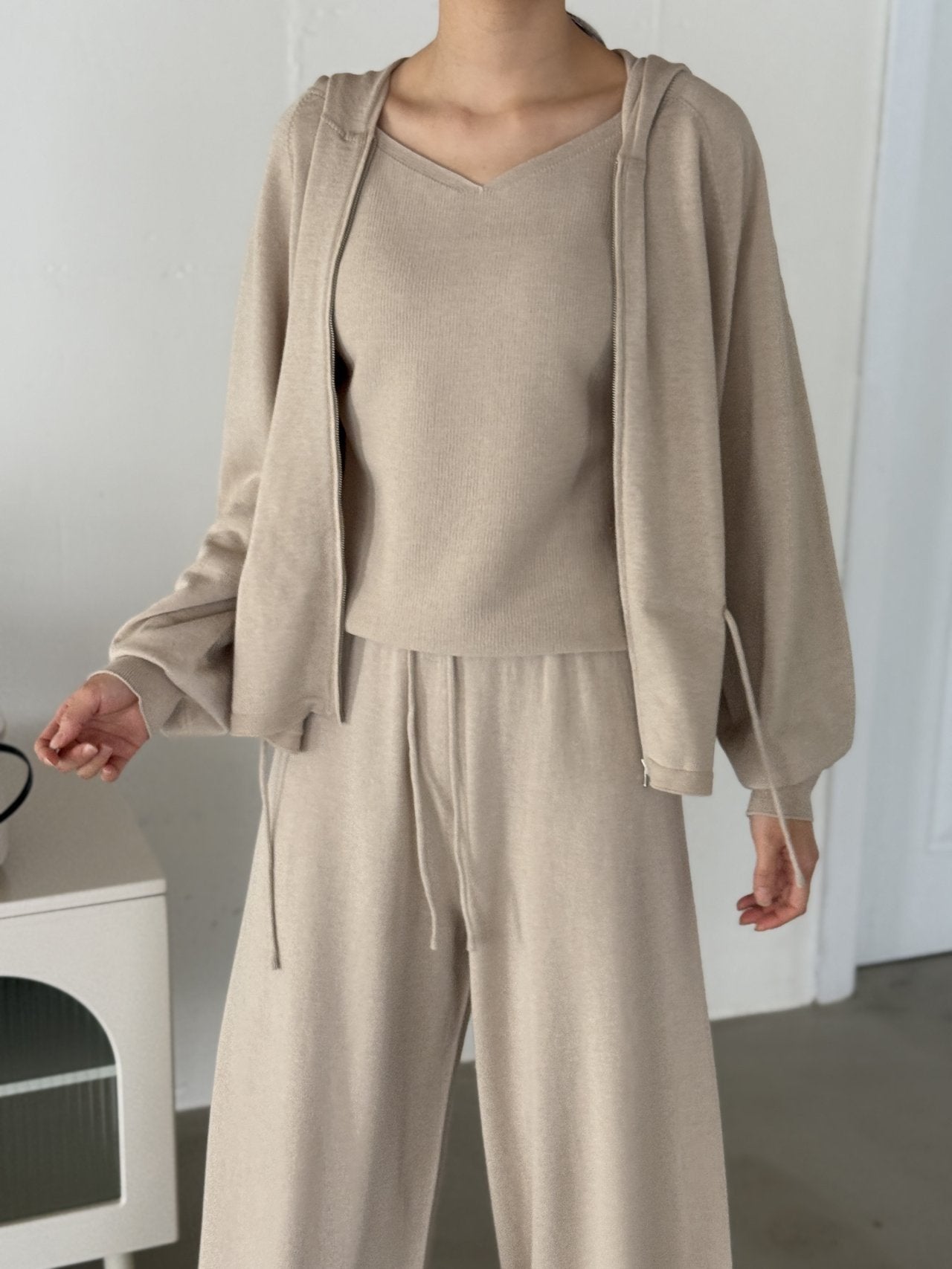 Premium Wool-Cotton Artisan Set-up - Pure Beige