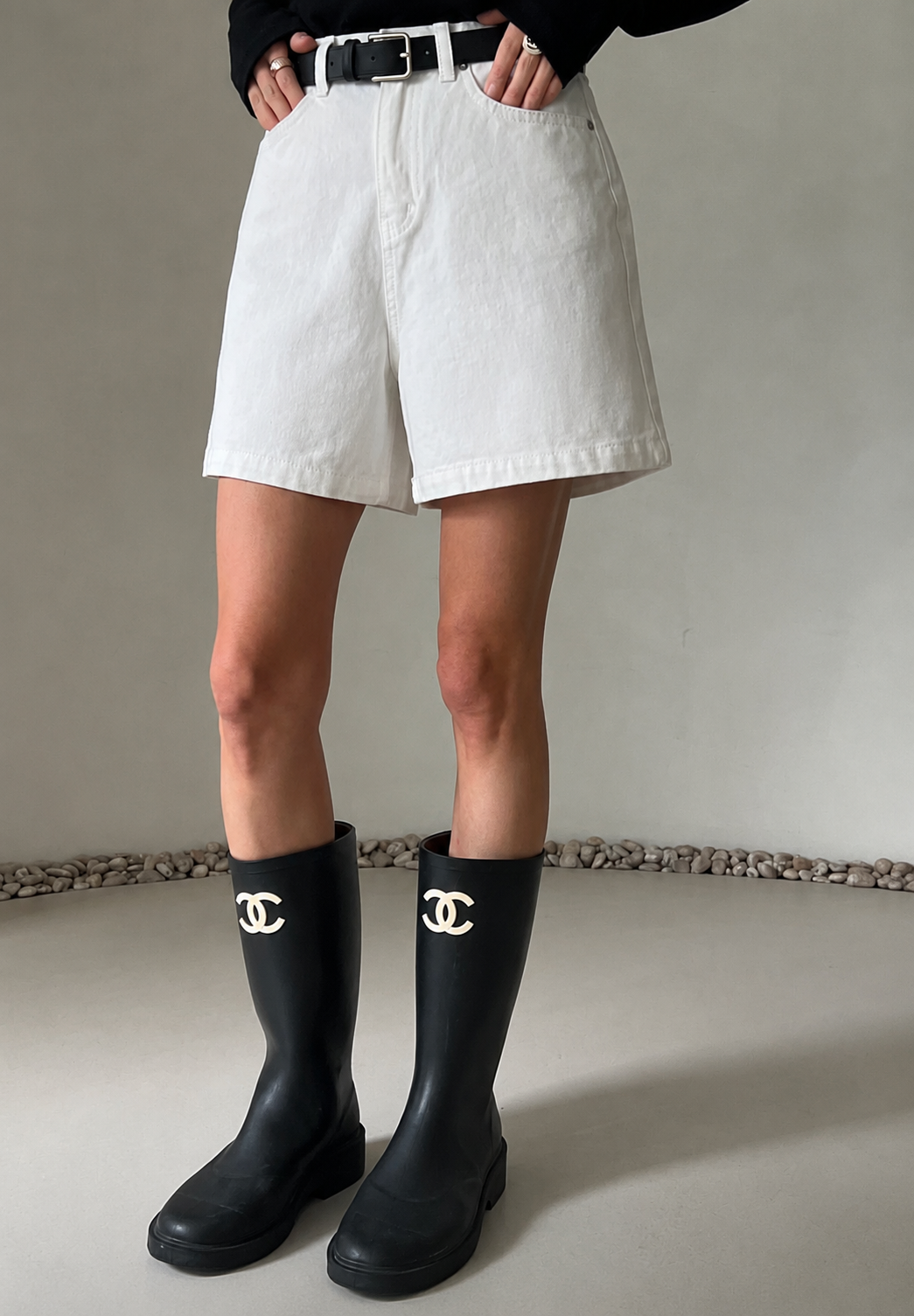 Structured Wide-Leg Cotton Shorts