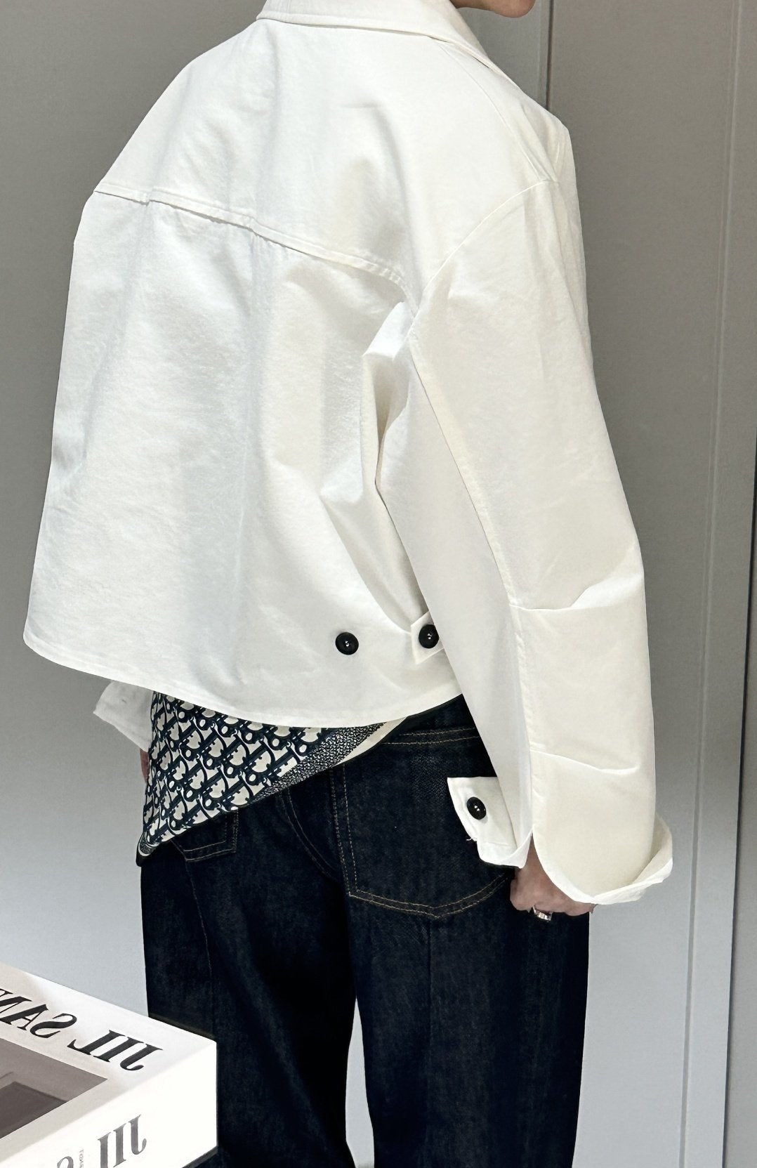 Bio-Washed Cotton Semi-Cropped Jacket