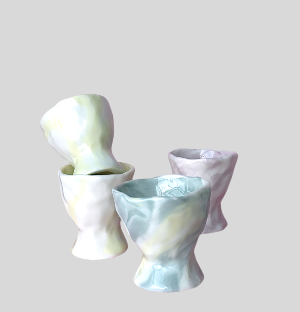 [Handmade Korean Ceramics] Marbled Goblet