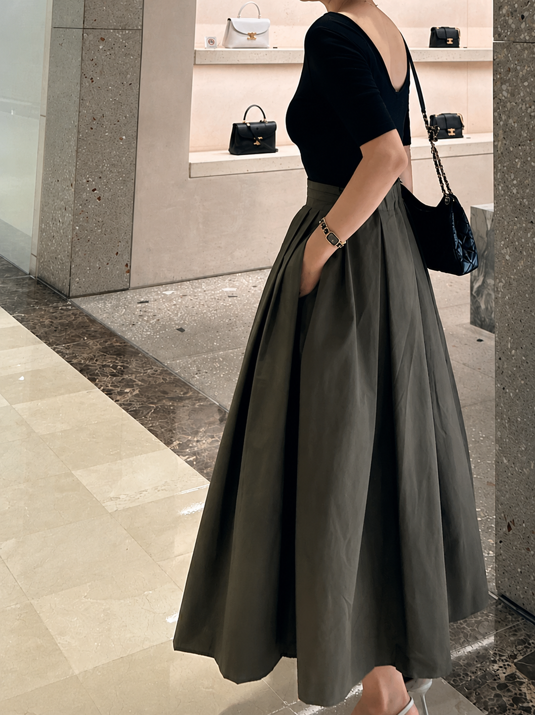 Maxi Pleated Long Skirt