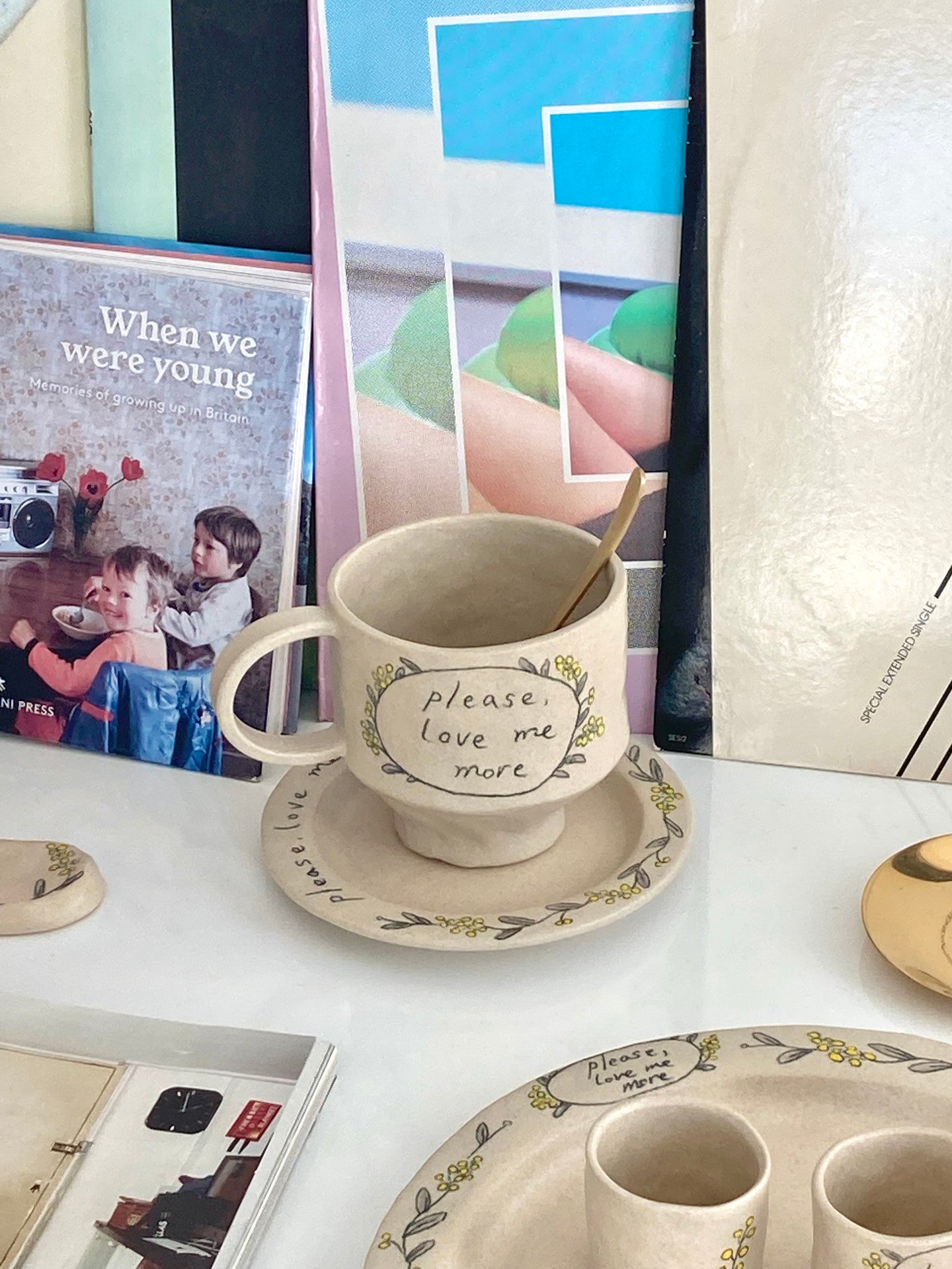 [Handmade Korean Ceramics] Love Me More Coffee Cup