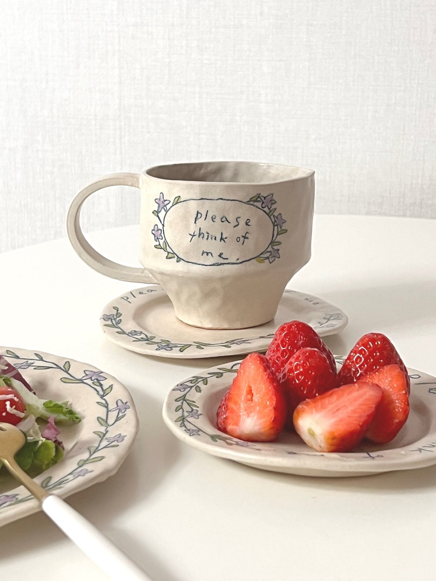 [Handmade Korean Ceramics] Think of me Salad Plate