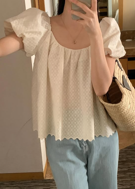 Two-Way Puff-Sleeve Blouse