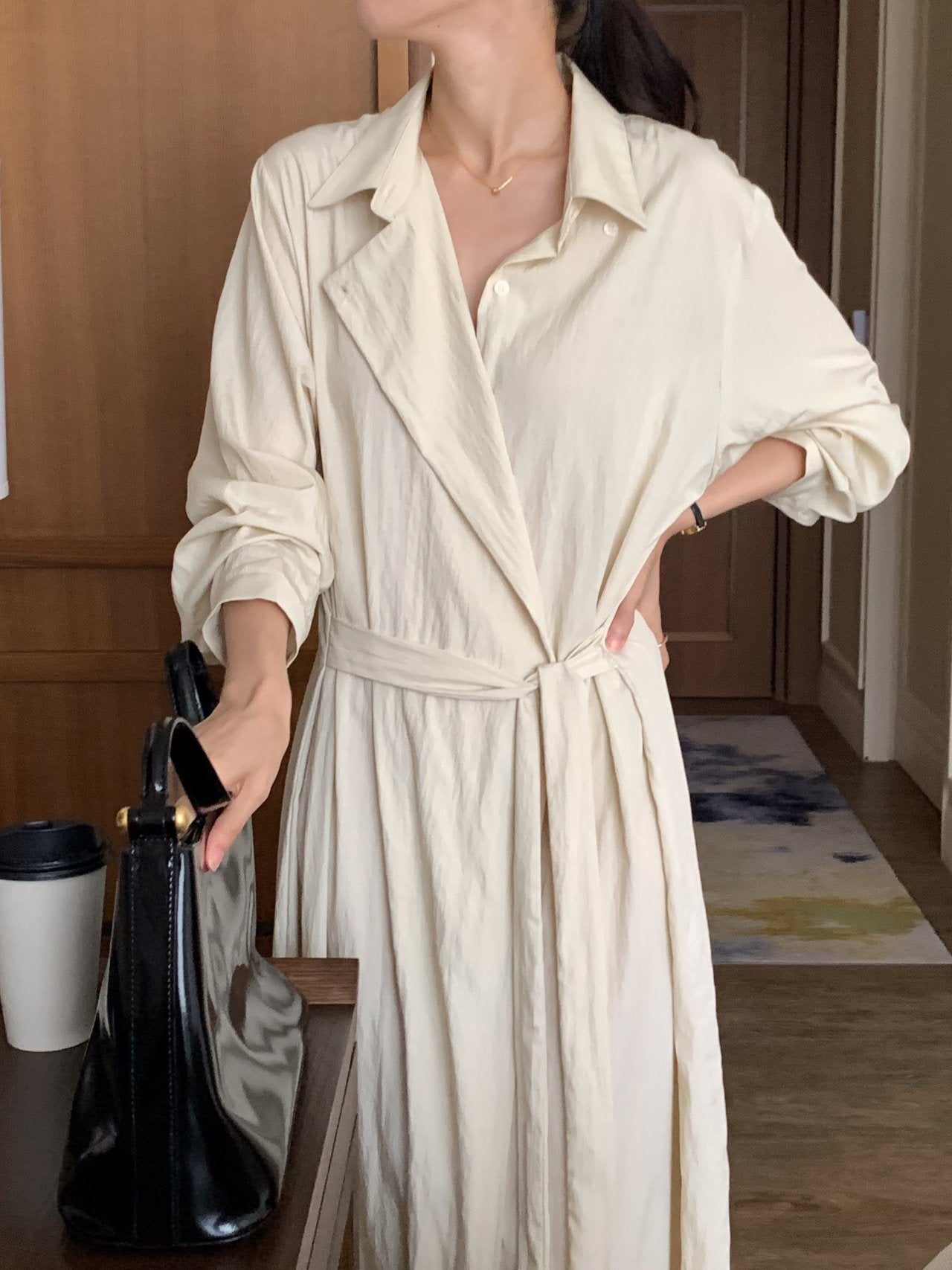 Trench-Style Shirt Dress