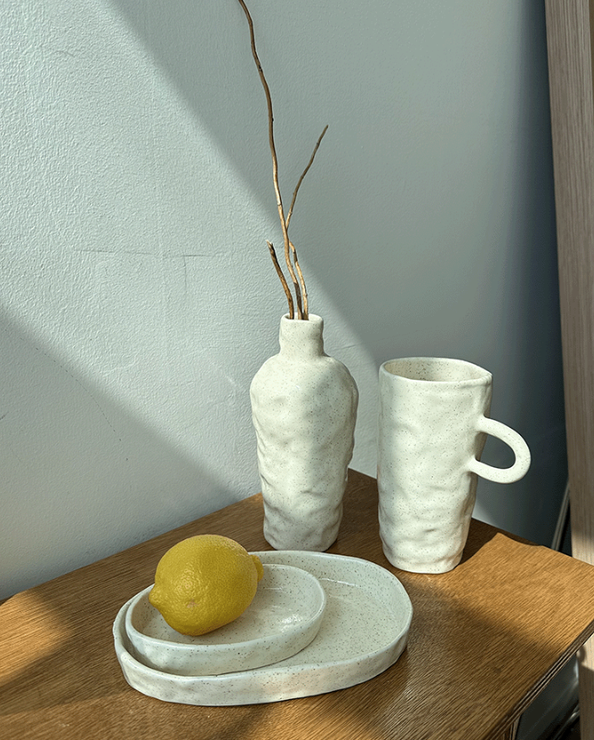 [Handmade Korean Ceramics] Wavy Plate in Oatmeal