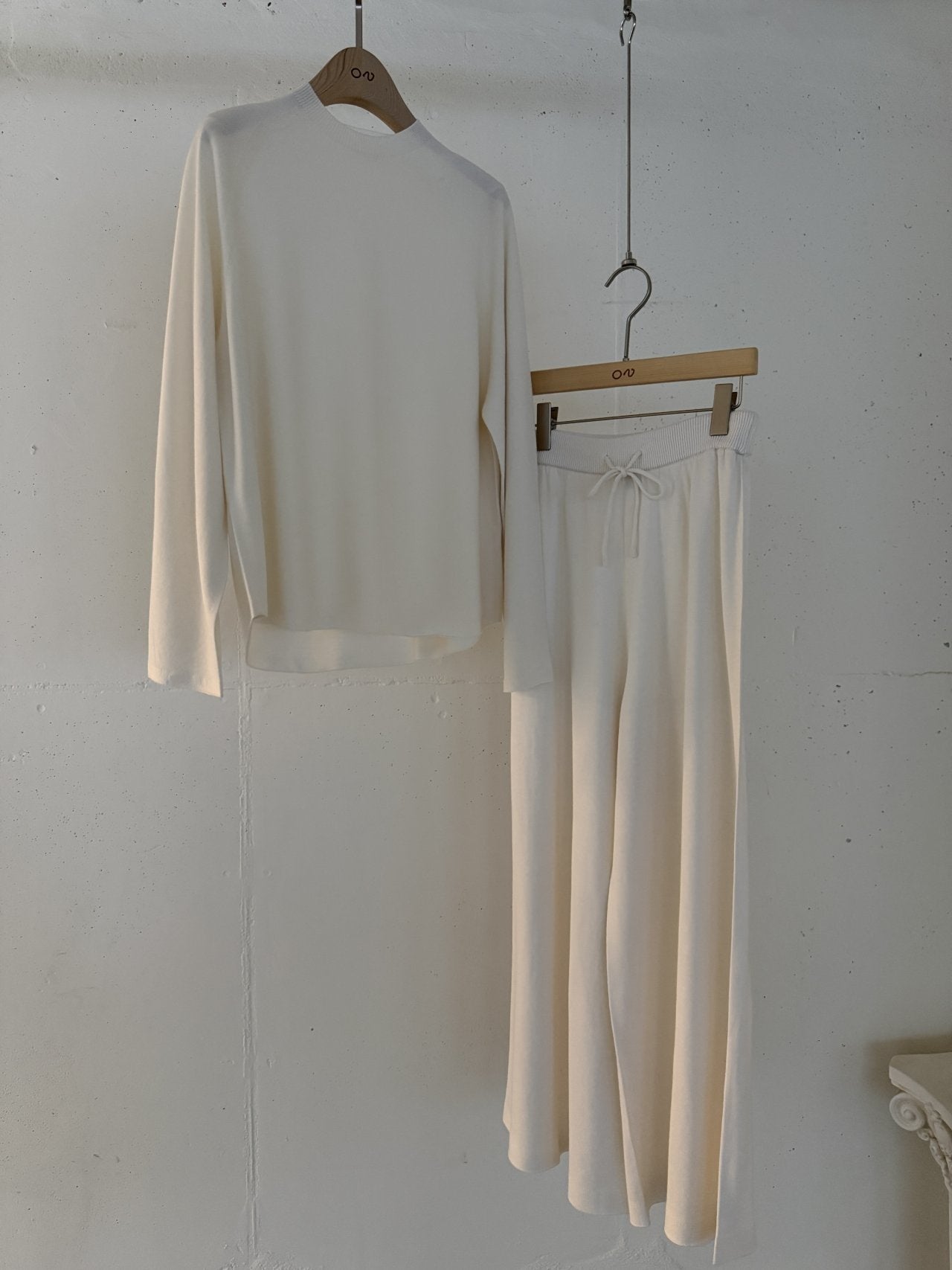 Whole Garment Wool-Cotton Cloud Set-up - Ivory