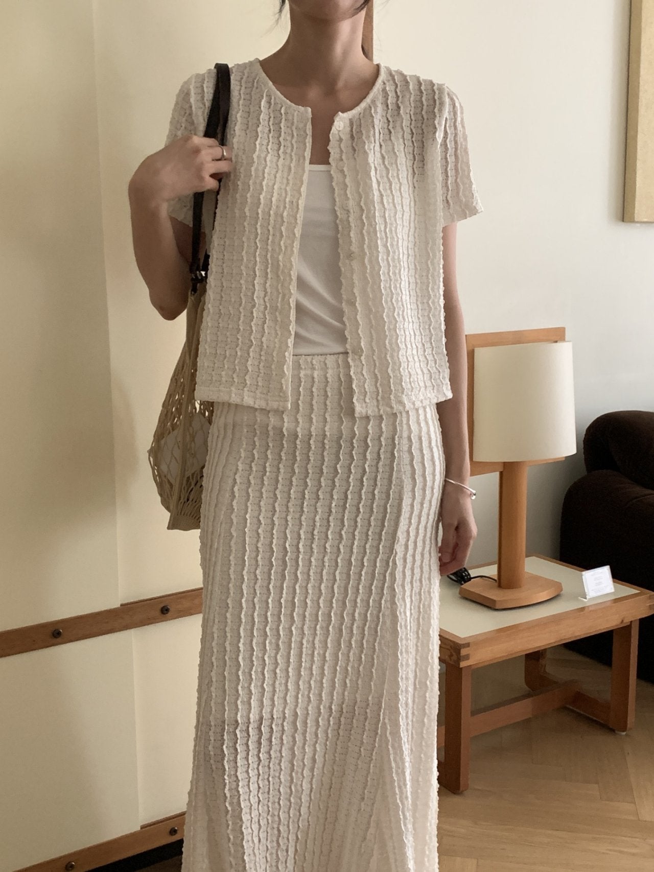 Wave Mermaid Cardigan & Skirt Set