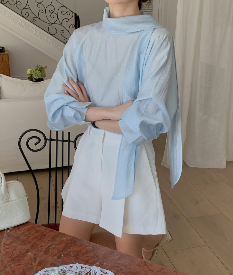 Scarf Tie Ribbon Blouse