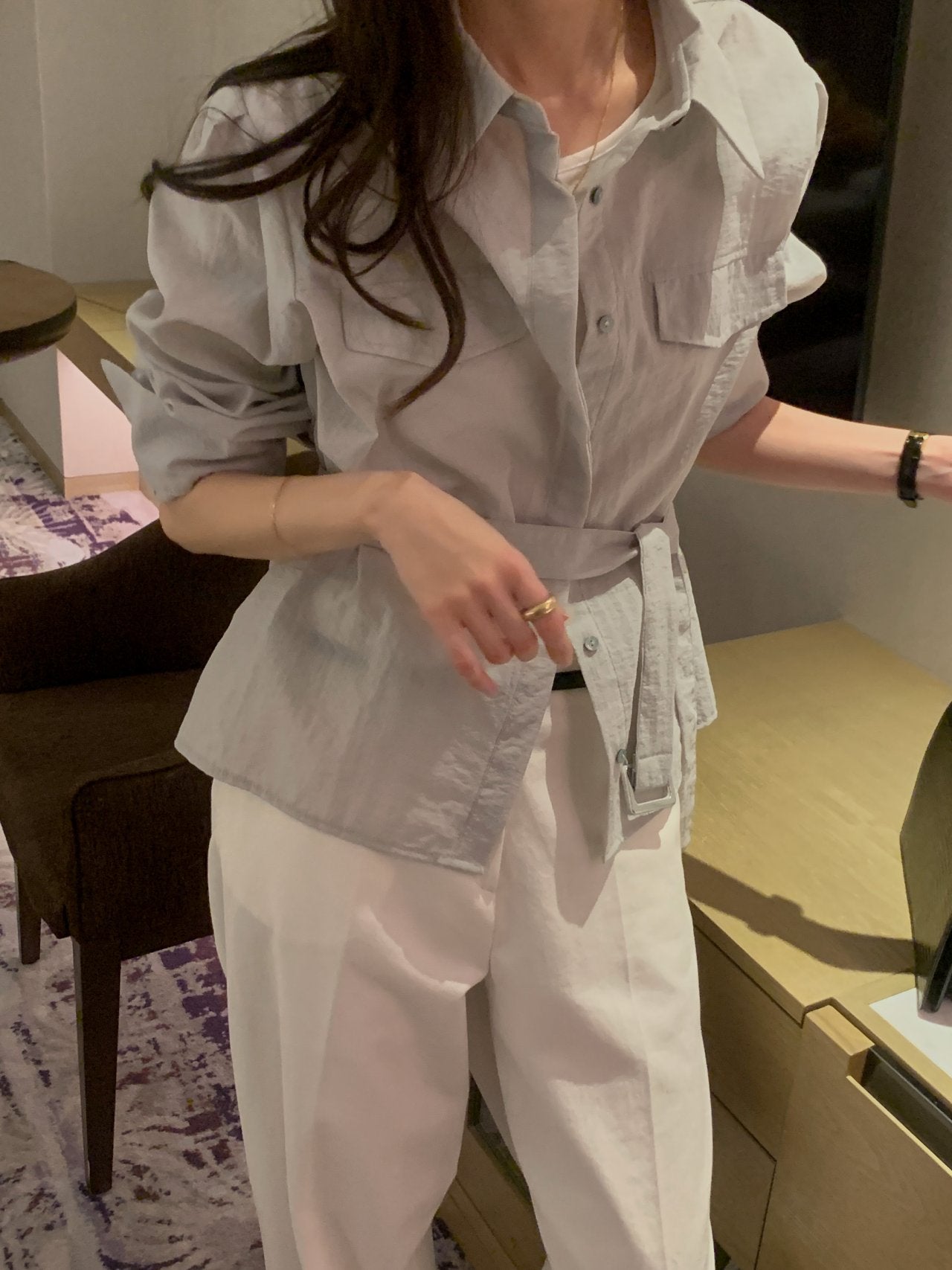 Utility Nylon Belted Jacket
