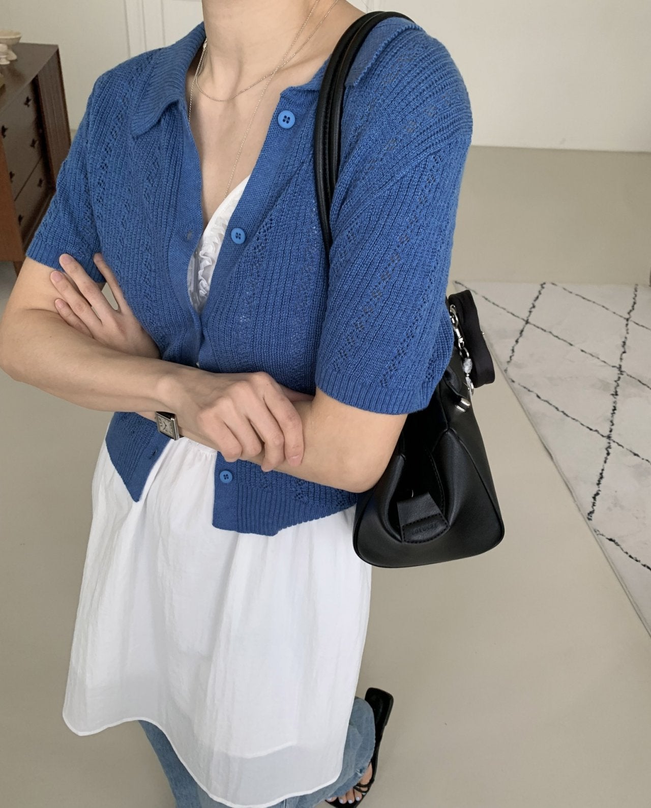 Summer Eyelet Knit Cardigan