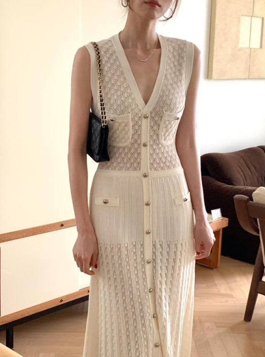 Hexagon Sheer Maxi Dress