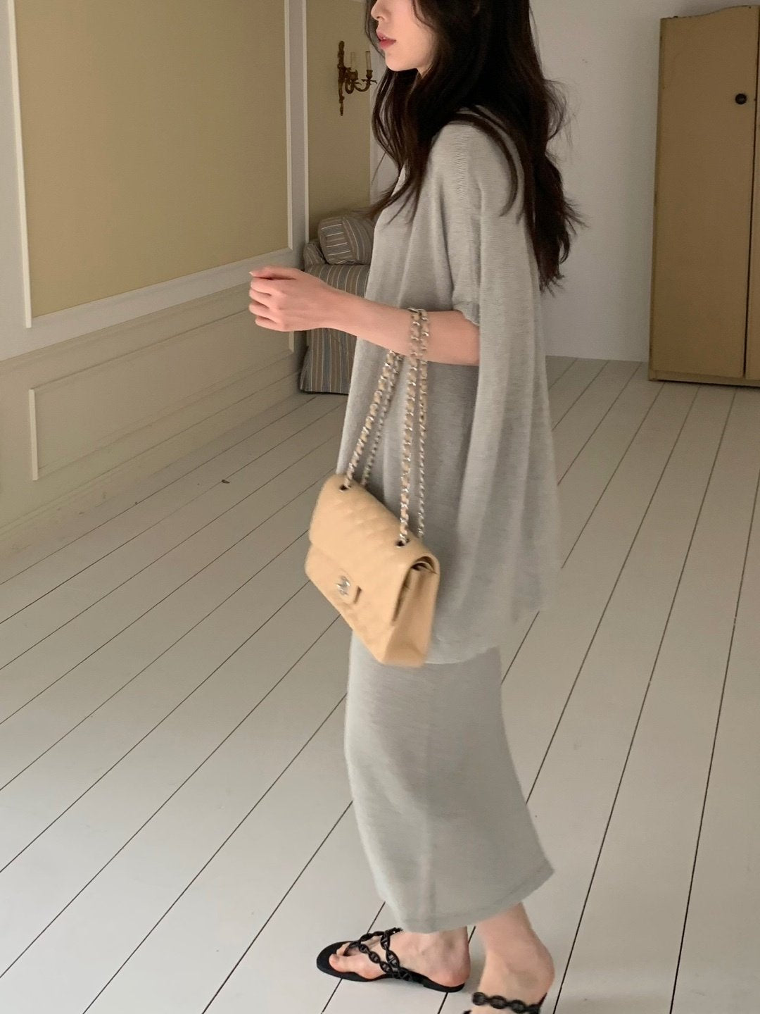 Luxe Marbouclé Linen Blend Two-Piece Set