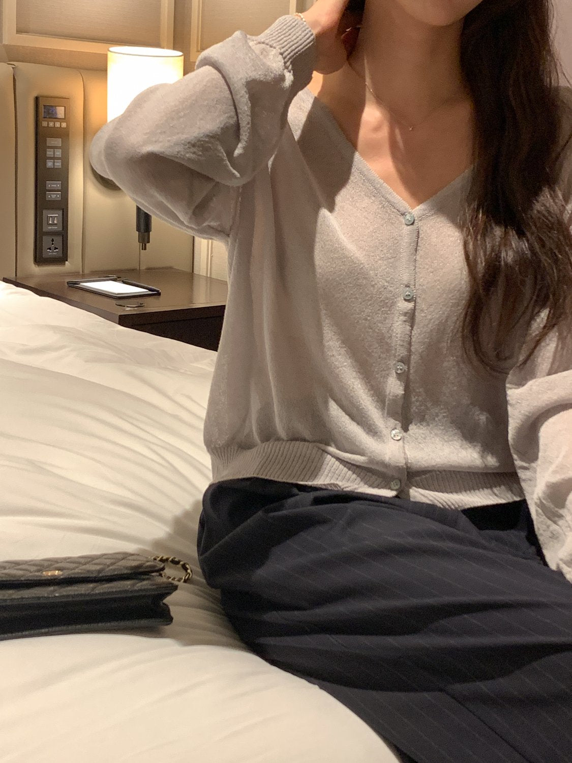 Raglan Linen-Blend Cardigan