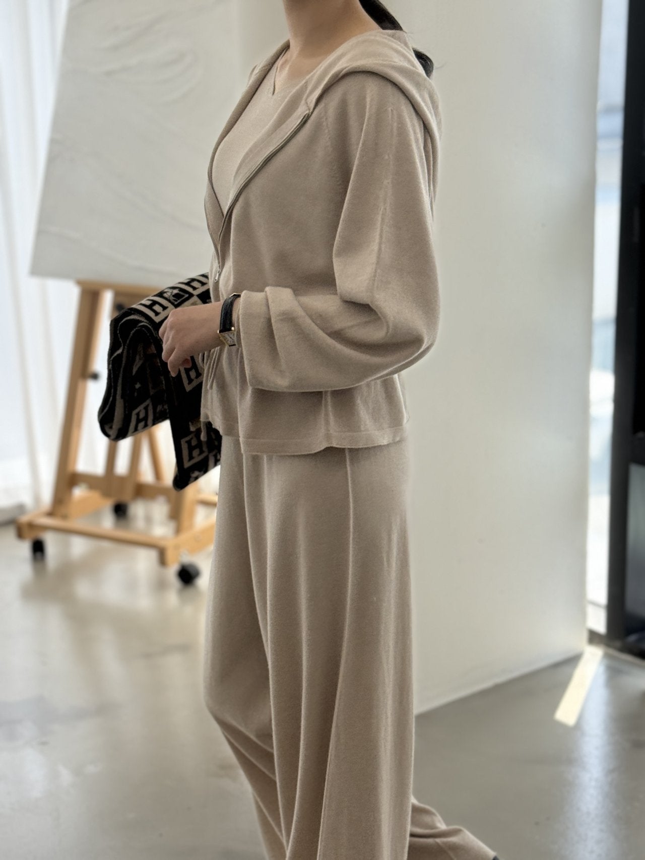 Premium Wool-Cotton Artisan Set-up - Pure Beige