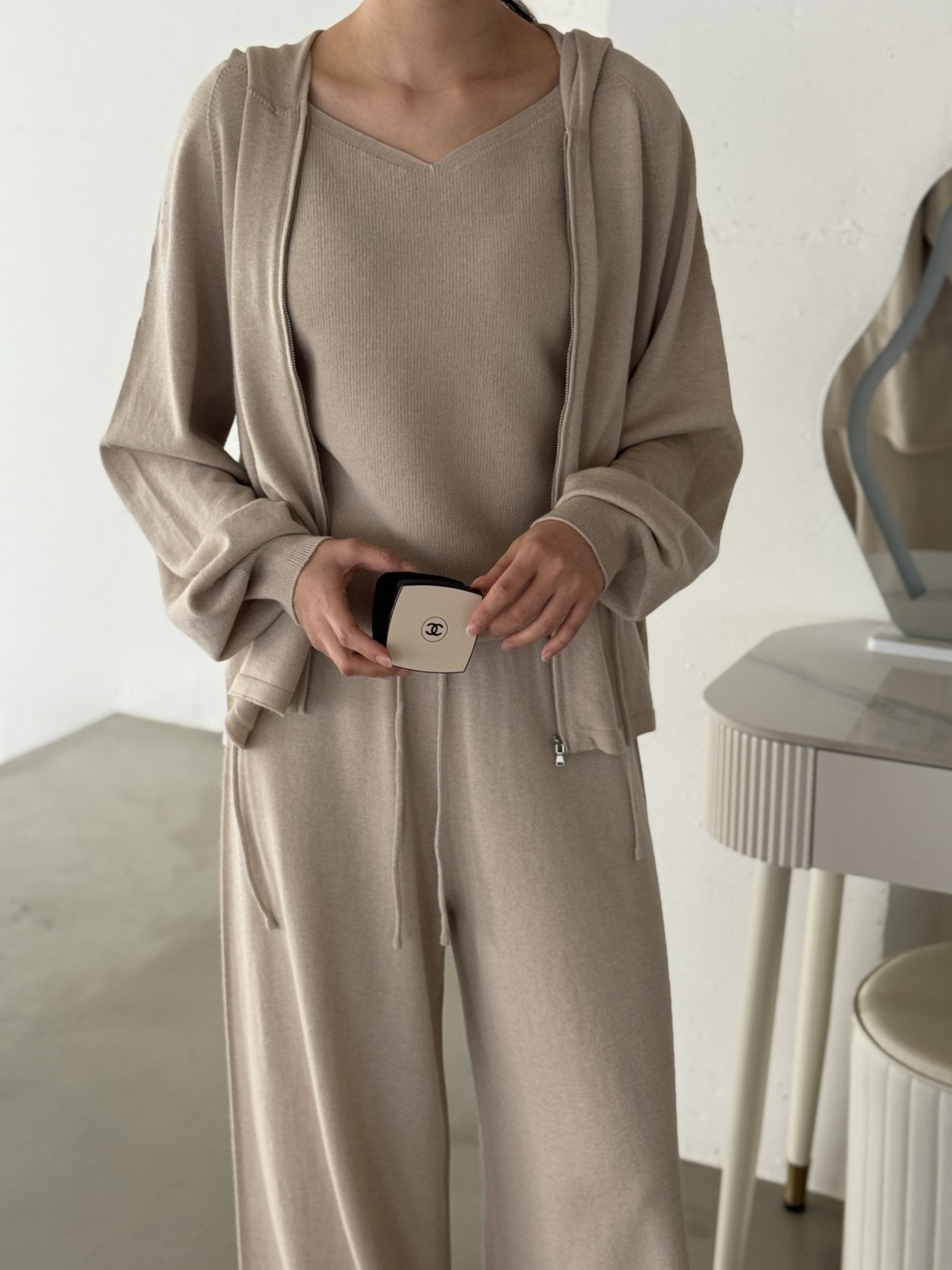 Premium Wool-Cotton Artisan Set-up - Pure Beige