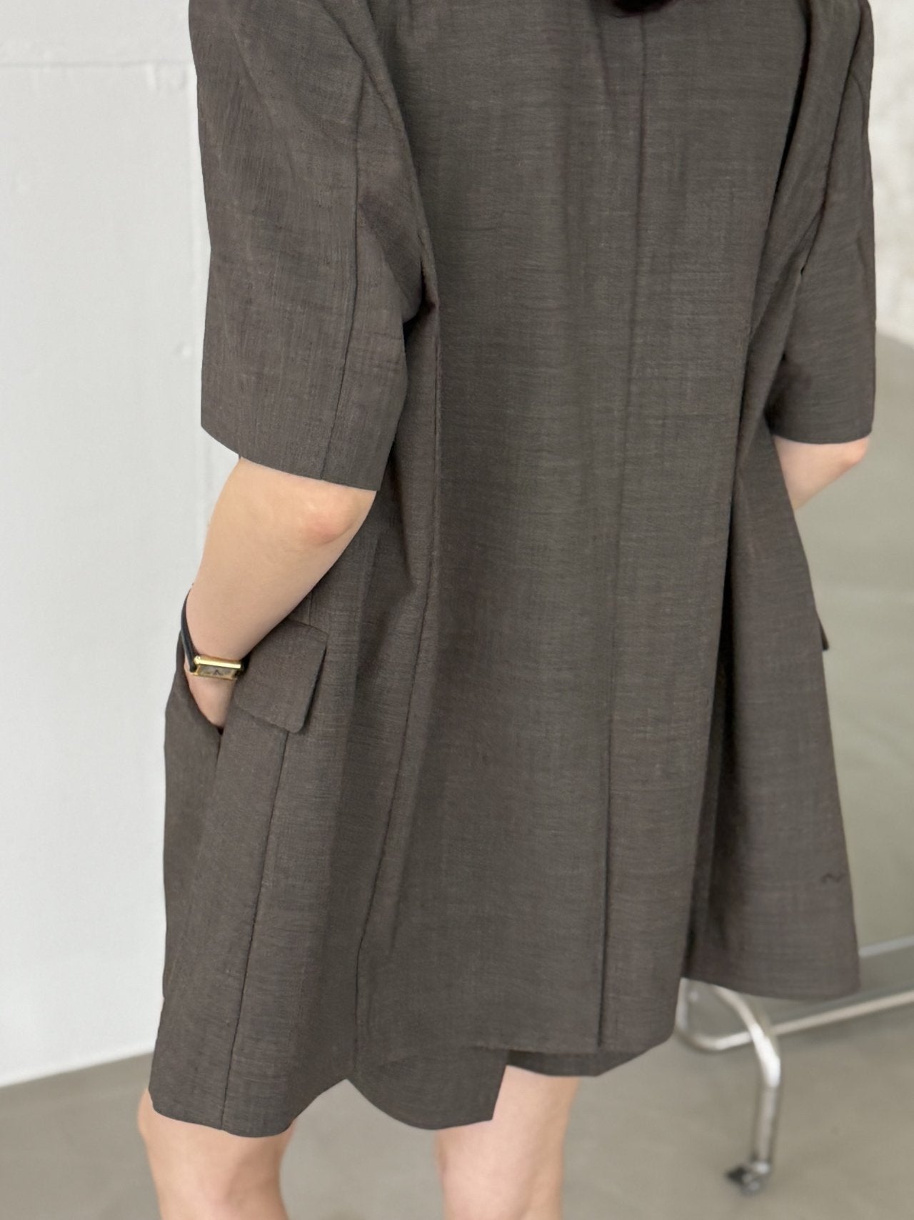 Summer Wool Tailored Suit Set - Smoky Brown