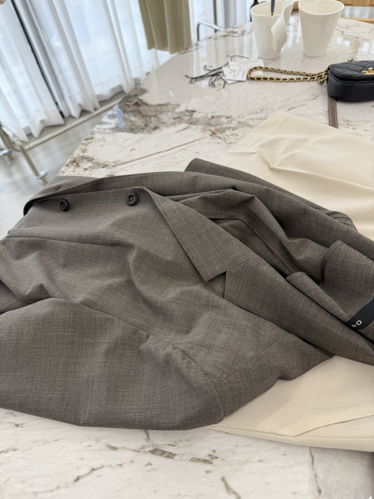 Summer Wool Tailored Suit Set - Smoky Brown