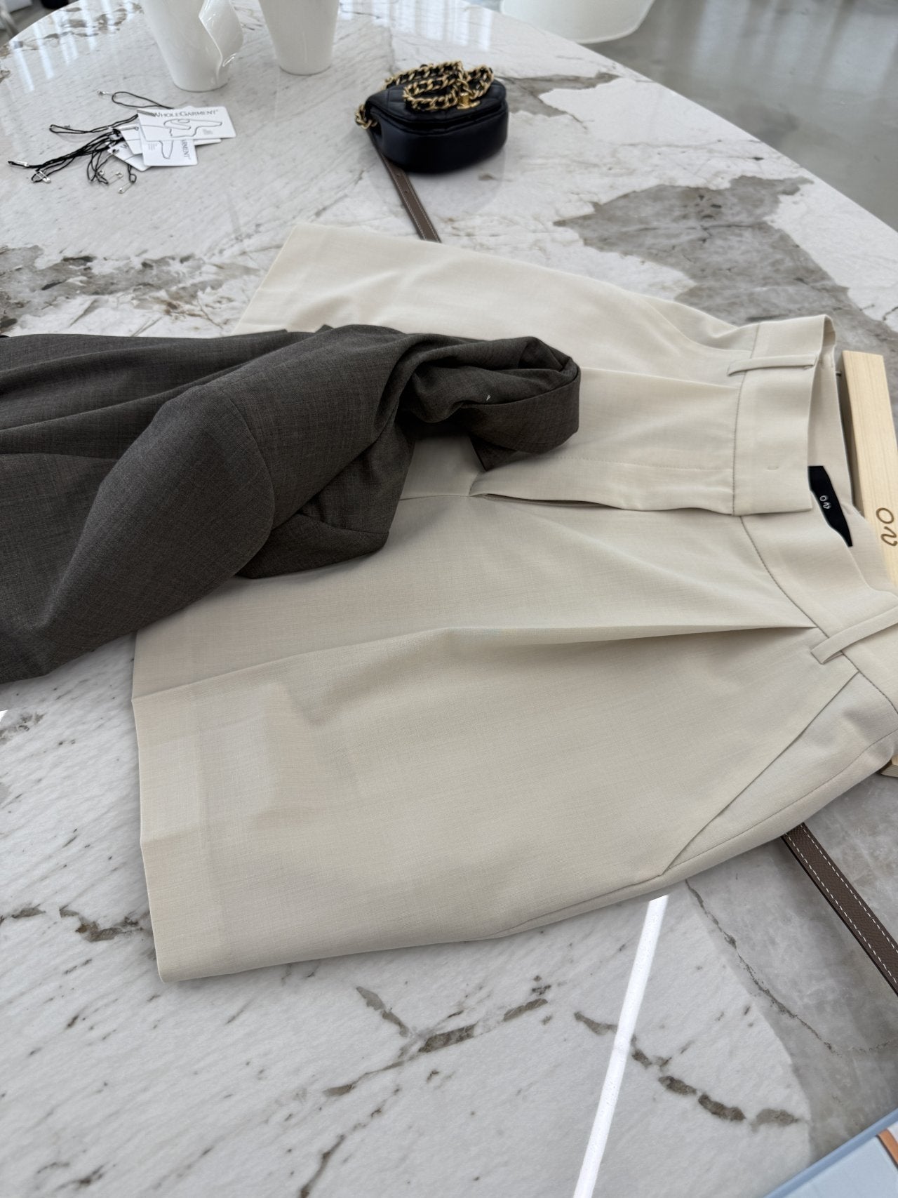 Summer Wool Tailored Suit Set - Smoky Brown